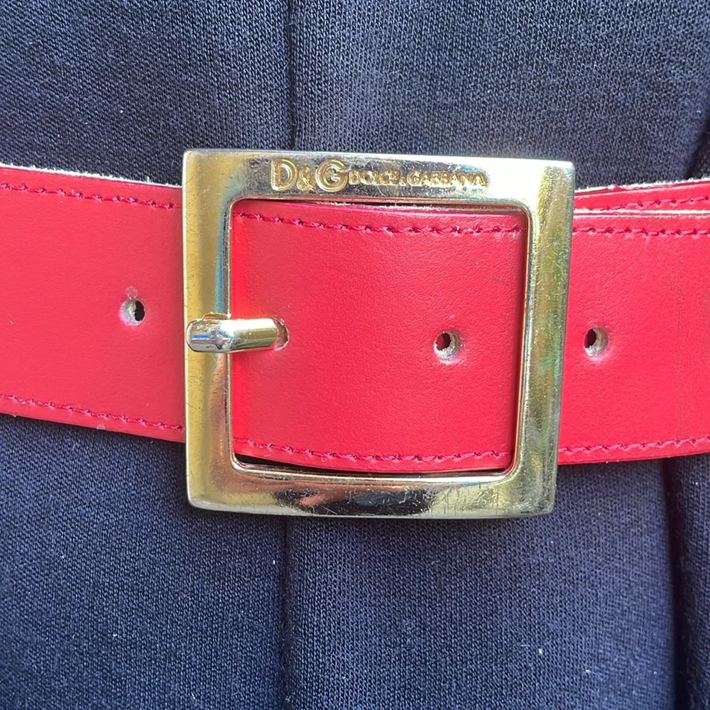 Vintage red/gold Dolce & Gabbana leather large belt